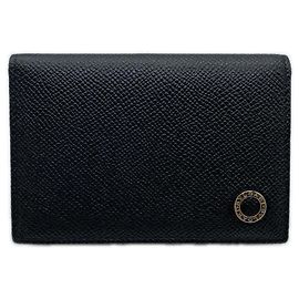 Bulgari Bvlgari Grain Calf Leather Men's Card Holder