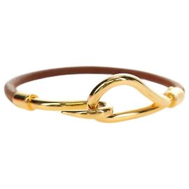 Hermès Hermes Jumbo Hook aus geflochtenem Leder und Metall