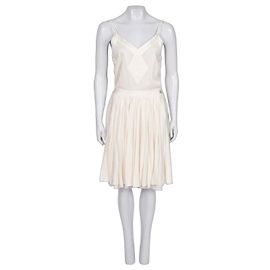 Chanel Plissee-Kleid in Elfenbein