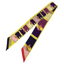 HERMES Twilly Camails Sciarpa in seta giallo multicolore - Hermès