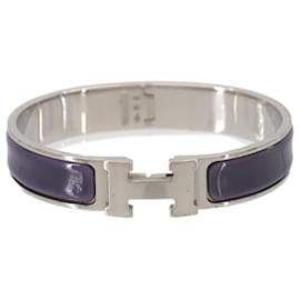 Hermes Clic H PM Bangle in Purple and Silver - Hermès