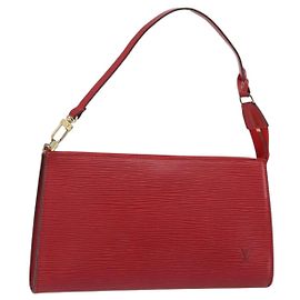 LOUIS VUITTON Epi Pochette Accessoires Pochette Rossa M52947 LV Auth 185044