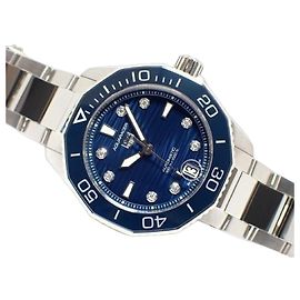TAG HEUER Aquaracer Professional300 azul 8P diamante Original Hombre