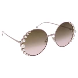 FENDI Sonnenbrille Metall Pink Gold Auth 189574M - Fendi