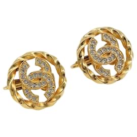 Orecchini CHANEL Metallo Tonalità Oro CC Auth 188627