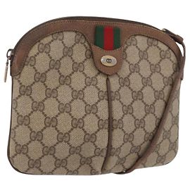 Bolso de hombro GUCCI GG Supreme PVC Beige Oro 904 02 Auth 190576