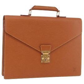 LOUIS VUITTON Epi Serviette Conseiller Briefcase Zipang Gold M54428 Auth 190766
