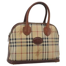 Borsa a mano Burberrys Nova Check PVC Beige Oro Auth ep15040