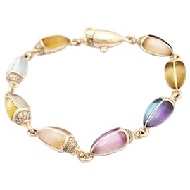 Autre Marque Pulsera Bibi Van Der Velden, «Mini Scarab Opal Eternity», oro rosa, piedras de colores.
