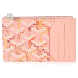 Portacarte con zip Goyardine Canvas Bourbon rosa Goyard