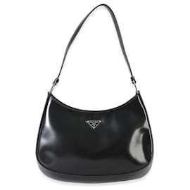 Borsa Cleo in pelle Spazzolato nera Prada