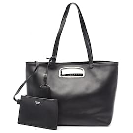 Prada 2-Way Tote Bag aus schwarzem Leder