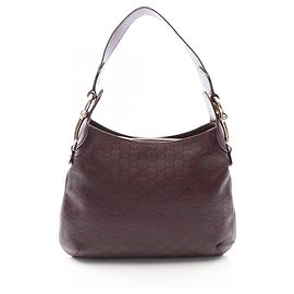 Borsa Gucci in pelle marrone Horsebit Guccissima