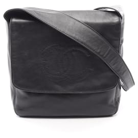 Borsa a tracolla Chanel Coco Mark in agnello nero