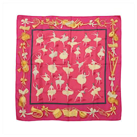 Foulard in seta Hermès Carré 90 "La Dance ballet" Rosa