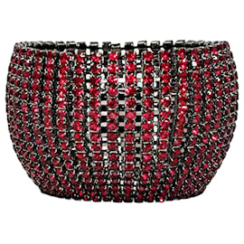 Roberta Chiarella Bracciale Cuff Largo in Cristalli Swarovski Rosso Rubino - Autre Marque