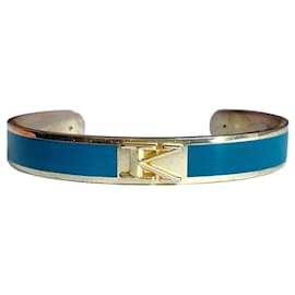 Bracciale rigido Michael Kors MK Logo smalto ottanio