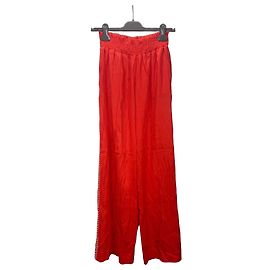 Franck Namani Pantalones de seda roja