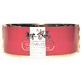 Coach Bracciale Smalto Ampio Polsino Viola e Oro