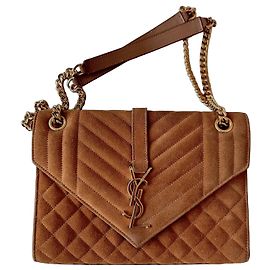 Borsa Saint Laurent in scamosciato marrone