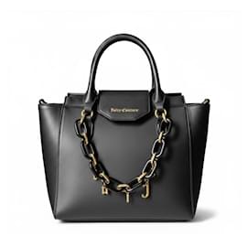 Juicy Couture Borsa in pelle nera con catena