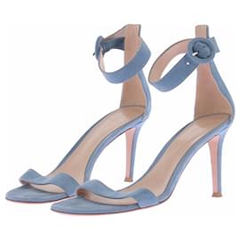 Sandali in scamosciato blu - Gianvito Rossi