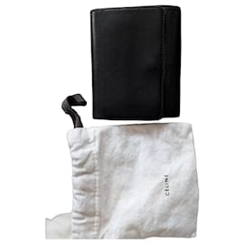 Céline Black Leather Bi-Fold Wallet