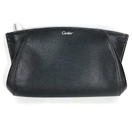 Clutch in pelle nera Cartier C de Logo
