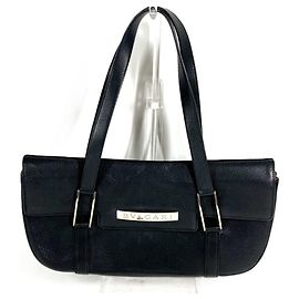 Bulgari Borsa Bvlgari Logo Flap in pelle nera