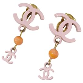 Chanel Clip-Ohrringe aus rosa Metall