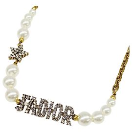 Collana Christian Dior oro con perle finte e strass