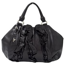 Borsa Tote in pelle nera Prada