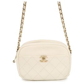 Bolso de hombro en cuero marfil Chanel