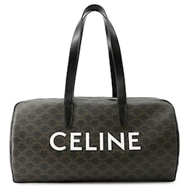 Borsa Boston Céline Marrone Pelle e PVC