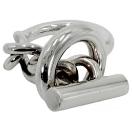 Bague à anneau en argent design Croisette Hermes - Hermès