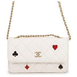 Portafoglio a tracolla con catena bianco Chanel