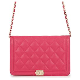 Portafoglio con catena/spalla Chanel in rosa