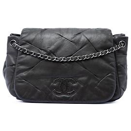 Chanel Black Iridescent Calfskin Glint Accordion Flap