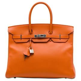 Hermès Orange Epsom Birkin Retourne 35