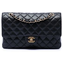 Chanel Black Medium Classic Caviar Double Flap