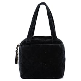 Borsa Chanel Black CC in velluto trapuntato