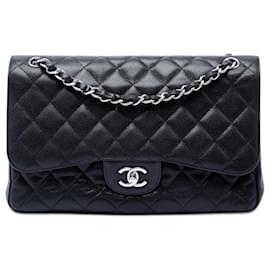 Chanel Black Jumbo Classic Caviar Double Flap