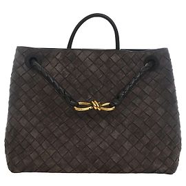 Borsa Bottega Veneta Andiamo in scamosciato Intrecciato marrone, taglia Medium