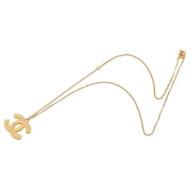 Collana con pendente Chanel Gold CC placcato oro