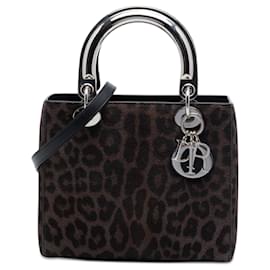 Lady Dior Leopardenmuster aus Ponyhaar braun Medium