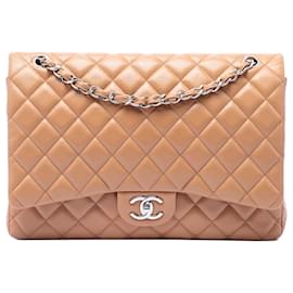 Chanel Brown Maxi Classic Caviar Single Flap