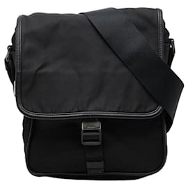 Borsa a tracolla con logo Prada