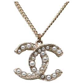 Collana Chanel Coco Mark placcata oro con perla finta