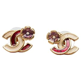 Chanel Coco Mark Camellia Stecker-Ohrringe