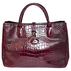Longchamp Roseau Embossed Leather Handbag